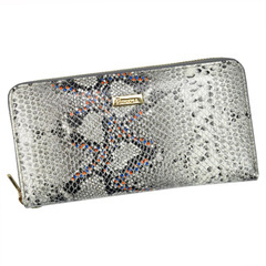 Portfel damski skórzany PELLUCCI SN-119 RFID Popiel / Pomarańcz