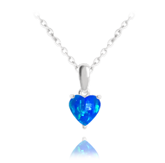 MINET Naszyjnik srebrny SERCE z granatowym opalem