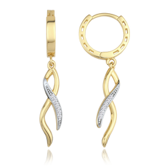 MINET Eleganckie złote kolczyki z białymi cyrkoniami Au 585/1000 2,35g