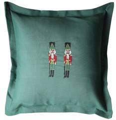 Poduszka kwadratowa zielona z żołnierzykami