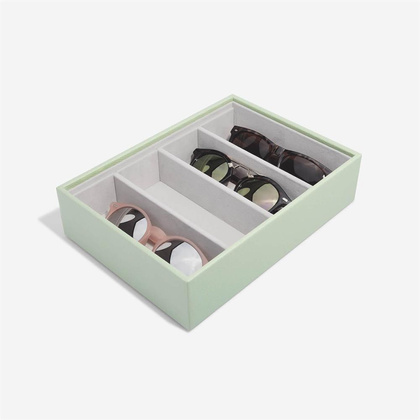 Pudełko na okulary Stackers Classic zieleń szałwiowa 4 komorowe