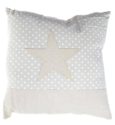 Poduszka beżowa w groszki z gwiazdą 40x40 cm