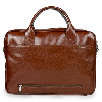 Skórzana torba męska brązowa na ramię laptopa 15,6" - Pavone Nero Sorrento 2348 BR