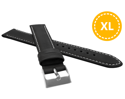 LAVVU XL Wyściełany czarny szyty pasek SPORT z luksusowej skóry Top Grain - 18