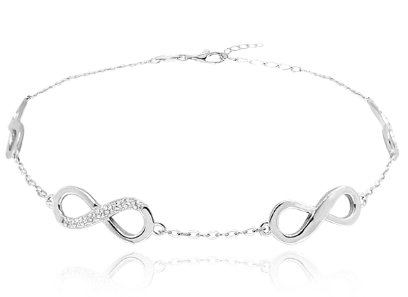 MINET Srebrna bransoletka NIESKOŃCZONOŚĆ z cyrkoniami