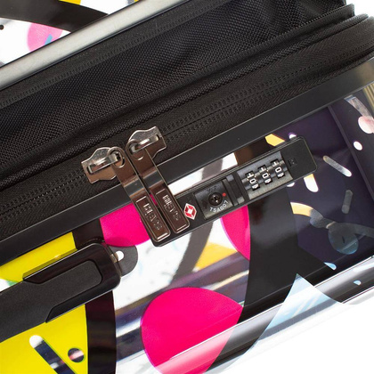 Heys Britto Butterfly twarda duża transparentna walizka na kółkach