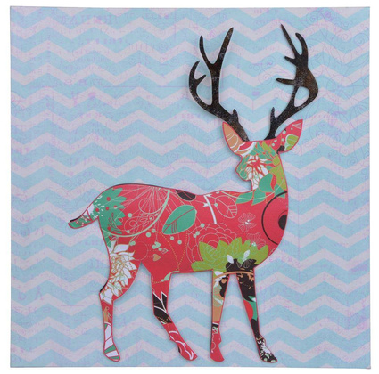 Obraz renifer czerwony 3d 40x40cm