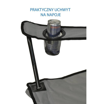 KRZESŁO TURYSTYCZNE SKŁADANE 50X50X80CM SZARE