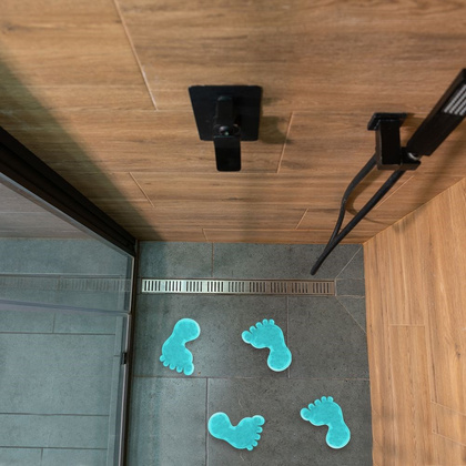 Podkładki antypoślizgowe z przyssawkami stopy niebieskie zestaw 4 szt.