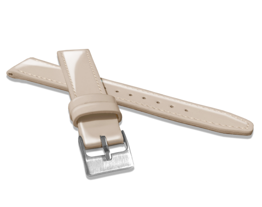 MINET Beżowy skórzany pasek o wysokim połysku GLAMOUR - 20