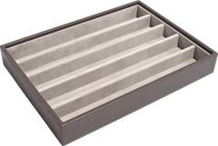 Szkatułka na biżuterię Stackers pięciokomorowa classic velvet szara