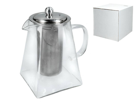 Czajnik szklany z zaparzaczem Srebrny