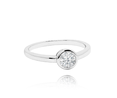 MINET Pierścien srebrny z białą cyrkonią wielkość 16