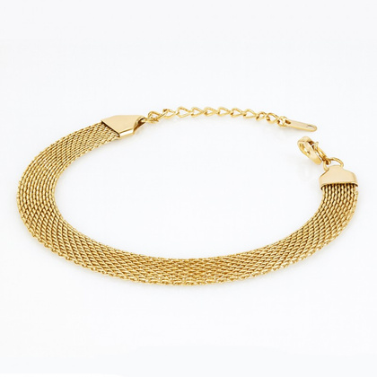 Bransoletka na rękę stal chirurgiczna pozłacana złotem BST1588