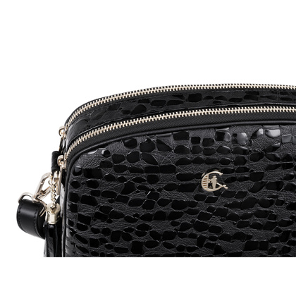 Listonoszka Canaletto ze skóry naturalnej z efektem kropli i srebrnymi wykończeniami TD808s258