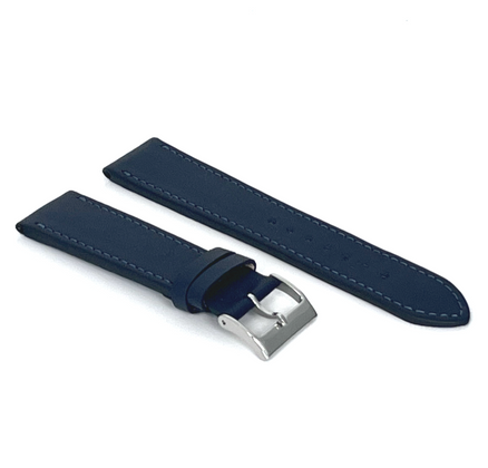 LAVVU Granatowy szyty pasek SLIM z luksusowej skóry Top Grain - 22