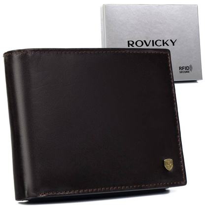 Klasyczny skórzany portfel z systemem rfid protect