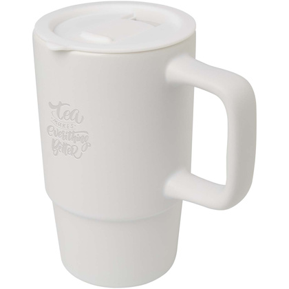 Carter kubek ceramiczny o pojemności 450 ml z plastikową pokrywką