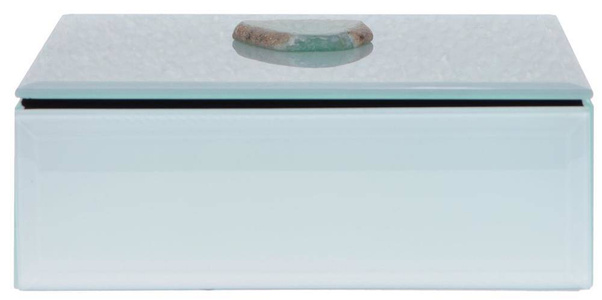 Szkatułka szklana z kamieniem średnia