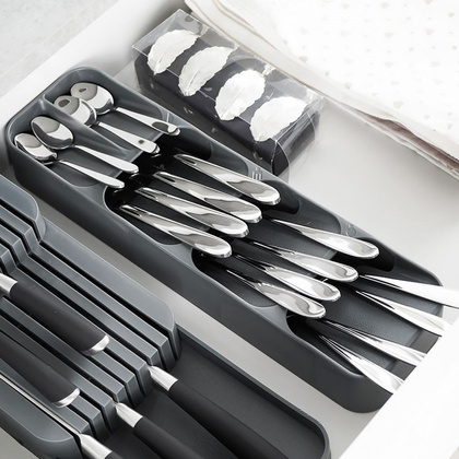 Organizer wkład do szuflady na sztućce szary 39x11,5x5,5 cm