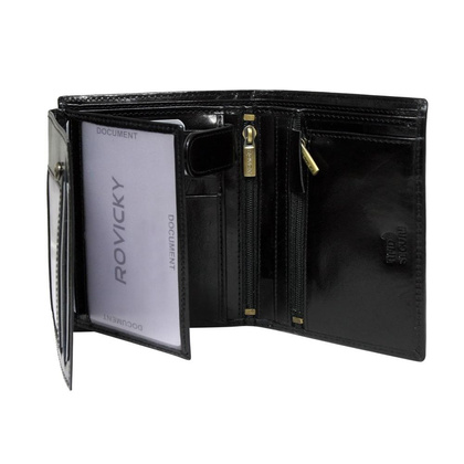 Portfel męski skórzany PELLUCCI N575-RVTP RFID Czarny / Czerwony