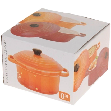 Kokilka porcelanowa z pokrywką naczynie żaroodporne do zapiekania 300 ml