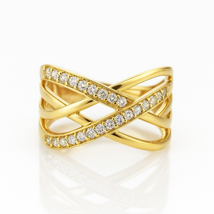 Pierścionek pozłacany stal chirurgiczna platerowana złotem PST964, Rozmiar pierścionków: US6 EU11