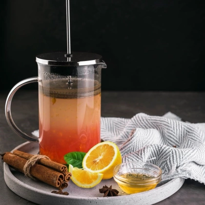 Zaparzacz imbryk dzbanek szklany z tłokiem do kawy herbaty ziół 1 l