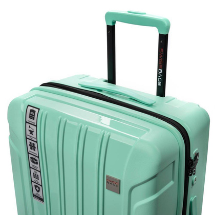 Średnia Walizka SwissBags Tourist 65cm Miętowa