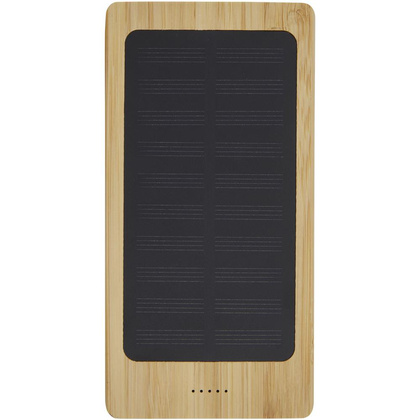 Alata 8000 mAh bambusowy powerbank z ogniwami słonecznymi