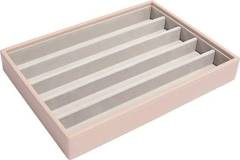 Szkatułka na biżuterię Stackers pięciokomorowa classic velvet jasnoróżowa