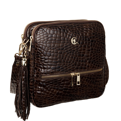 Torebka skórzana Canaletto ze skóry naturalnej lakierowanej TD840s341