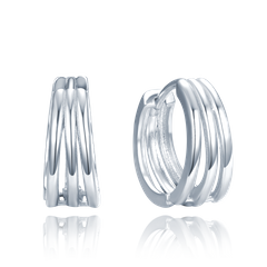 MINET Minimalistyczne srebrne kolczyki potrójne pierścionki