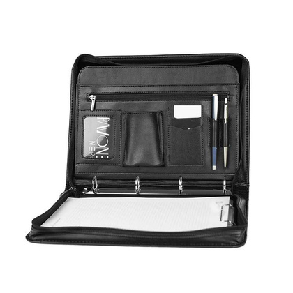 Biwuar aktówka na dokumenty czarna teczka eko skóra A4 - Pavone Nero Tanaro 2089 BL