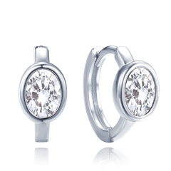 MINET Luksusowe kolczyki srebrne z białymi cyrkoniami