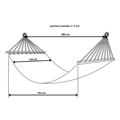 Hamak standard 1 osobowy 200x100cm Royokamp