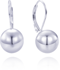 MINET Eleganckie srebrne kolczyki kulki