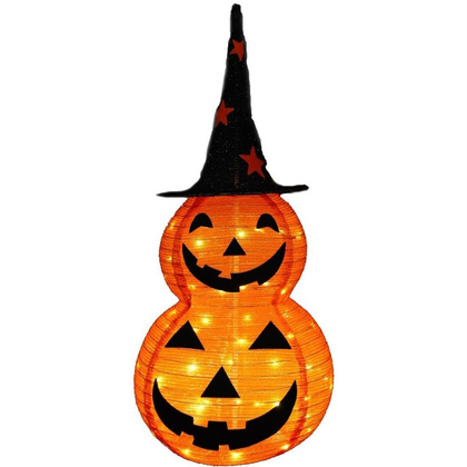 DYNIA DEKORACYJNA Z KAPELUSZEM 90CM HALLOWEEN 50LED