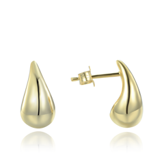 MINET Nowoczesne pozłacane srebrne kolczyki krople