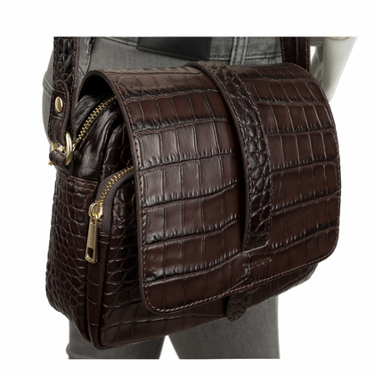 Torebka skórzana Canaletto z wzorem krokodyla TD690s1