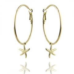 Kolczyki ze stali szlachetnej pozłacanej 44 mm KST3024