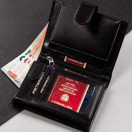 Portfel męski skórzany Peterson PTN 324Z-PR 2-1-1 czarny