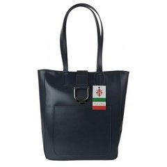 Duży shopper bag na ramię Vera Pelle , Włoska skórzana torba Szara - Grafit  SBKB11G KEMER