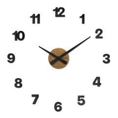 VLAHA Zegar dębowy naklejany MINIMAL wykonany w Czechach ⌀59cm