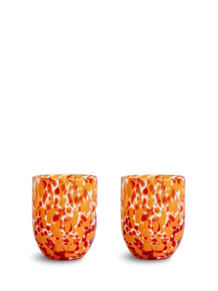 MESSY SZKLANKA 2-PACK, CZERWONY/POMARAŃCZONY