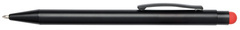 Długopis aluminiowy BLACK BEAUTY, czarny, czerwony