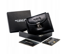 Sredni skorzany portfel damski na zatrzask