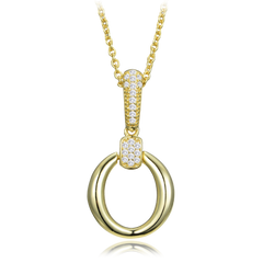 MINET Elegancki pozłacany srebrny naszyjnik z cyrkonią