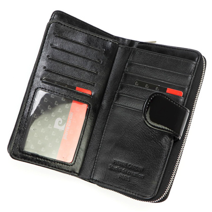 Portfel damski skórzany PIERRE CARDIN 07 SHINY 116 Czarny