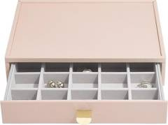 Szkatułka na biżuterię Stackers 20 komorowa classic różowa z szufladą